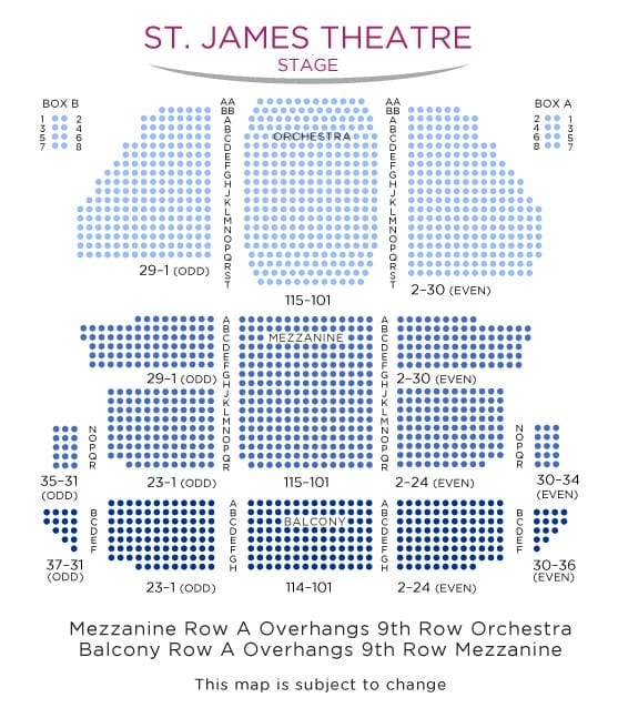 St. James Theatre Seating Chart