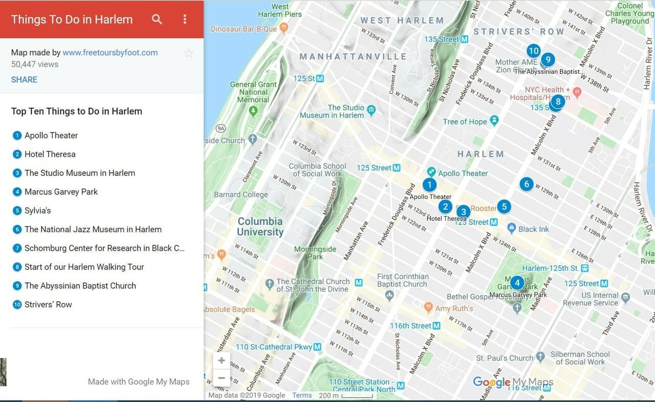 Harlem Things to Do Map NYC Harlem Things to Do Map NYC