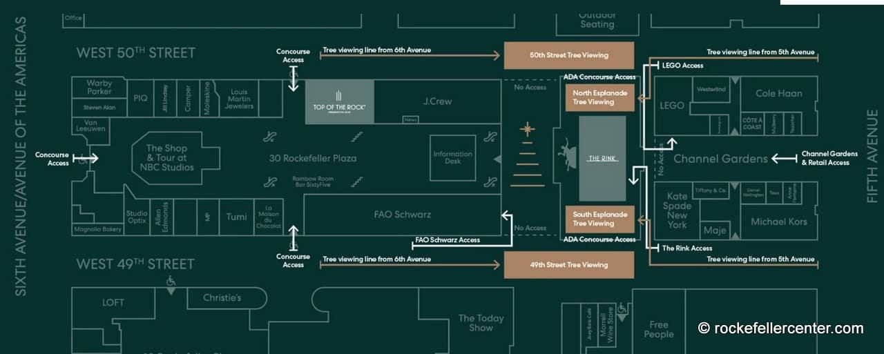 Rockefeller Center Christmas Tree Map Rockefeller Center Christmas Tree Map