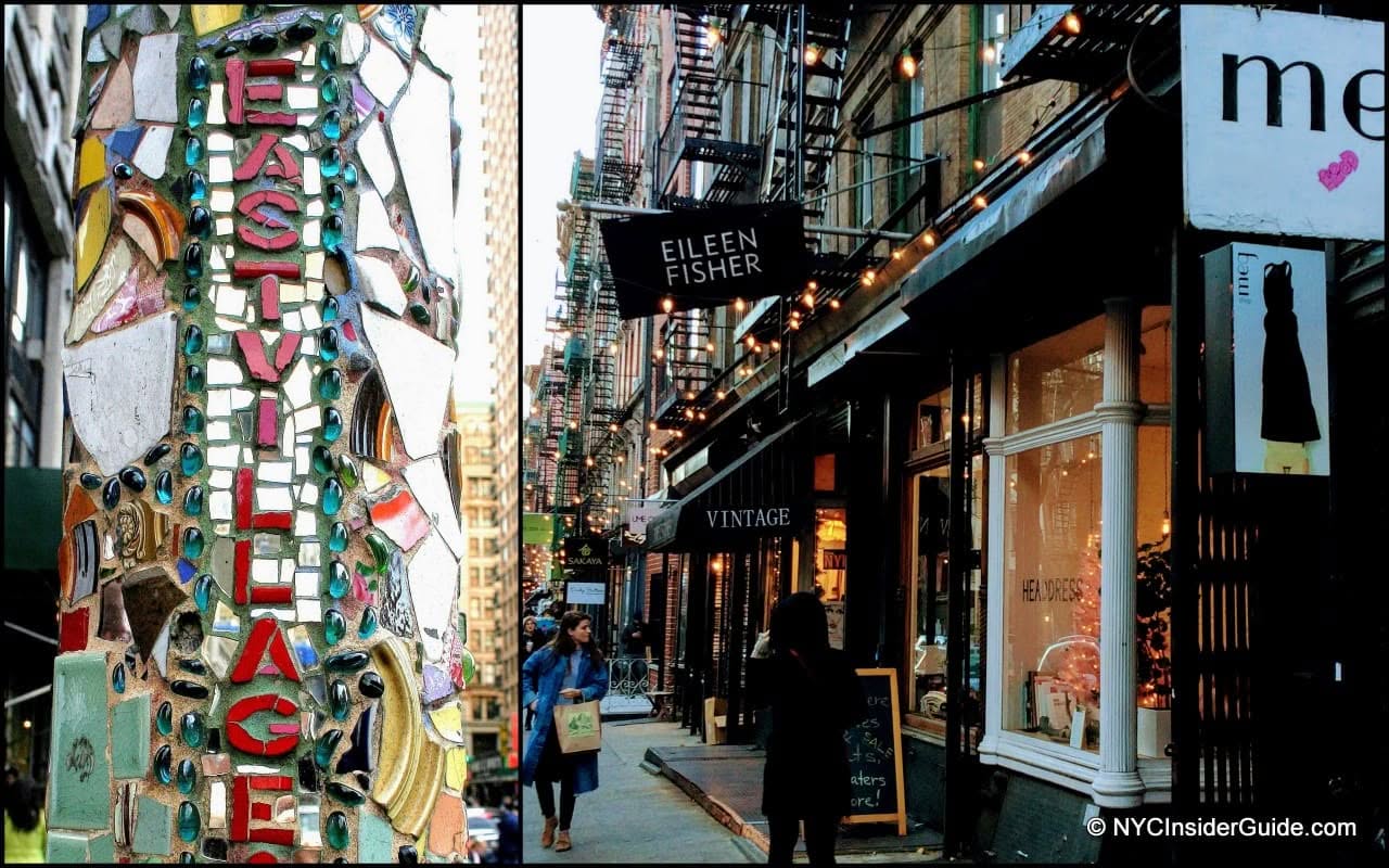 East Village NYC mosaic and boutique street